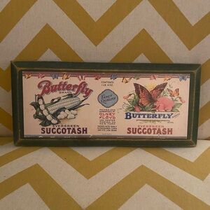 Butterfly Brand Vegetable Can Label Vintage Wooden Wall Art (17)